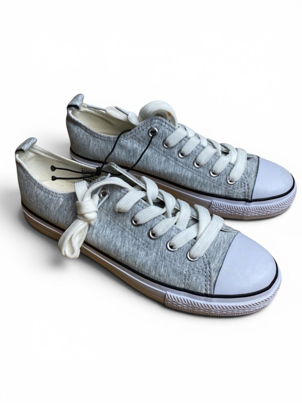 Twisted Grey Canvas Lace Up Sneakers Low Top Casual Shoes 5